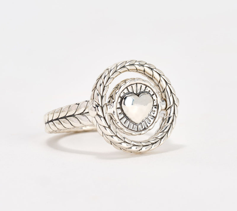 JAI Sterling Silver Symbols of Love Spinner Ring — Main view