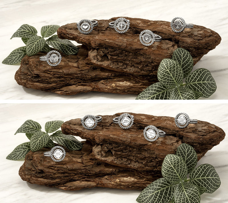 JAI Sterling Silver Symbols of Love Spinner Ring — View 8