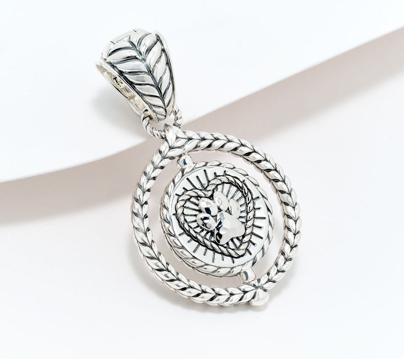 JAI Sterling Silver Symbols of Love Spinner Enhancer, 7.80g — Main view
