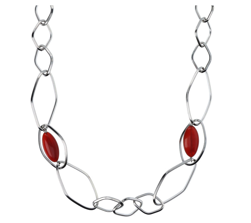 Steel by Design 36" Marquise Gemstone Bead Station Necklace — View 8