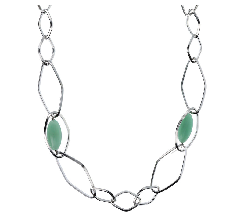 Steel by Design 36" Marquise Gemstone Bead Station Necklace — View 9