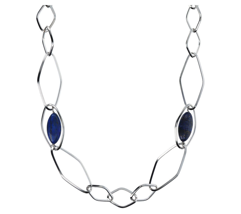 Steel by Design 36" Marquise Gemstone Bead Station Necklace — View 10