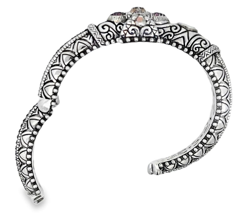 Barbara Bixby Sterling & 18K Multi-Gemstone Cross Cuff — View 4