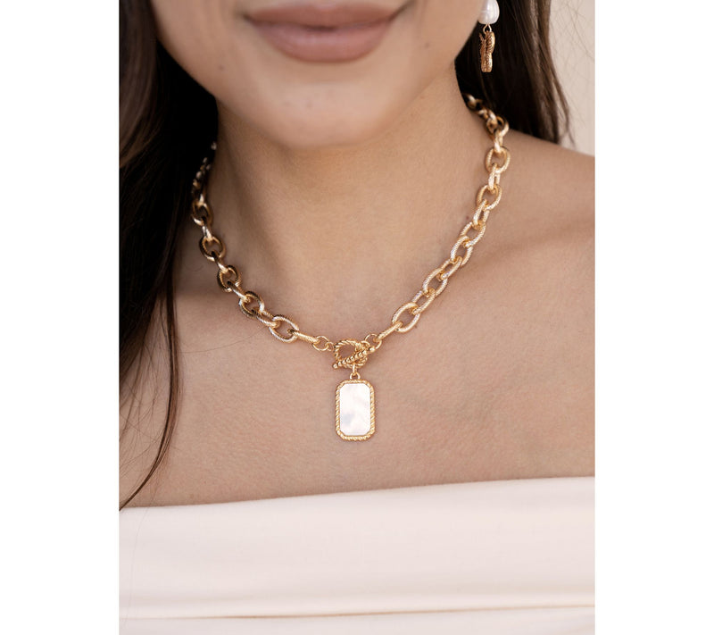 Ettika Mother of Pearl Toggle Necklace — View 2