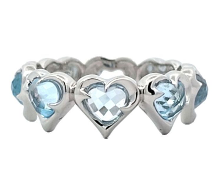Margo Manhattan Sterling Silver Blue Topaz LoveRing Set — View 2