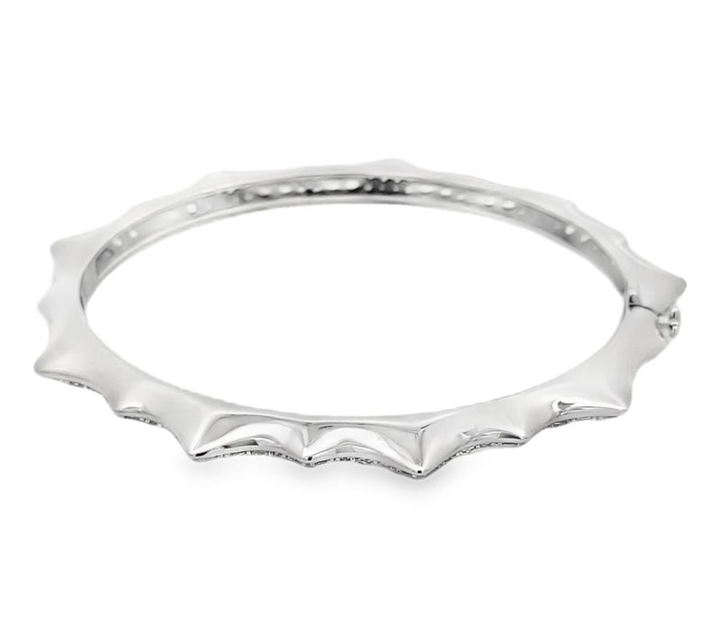 Margo Manhattan Sterling Black Spinel Crown Bangle — View 3