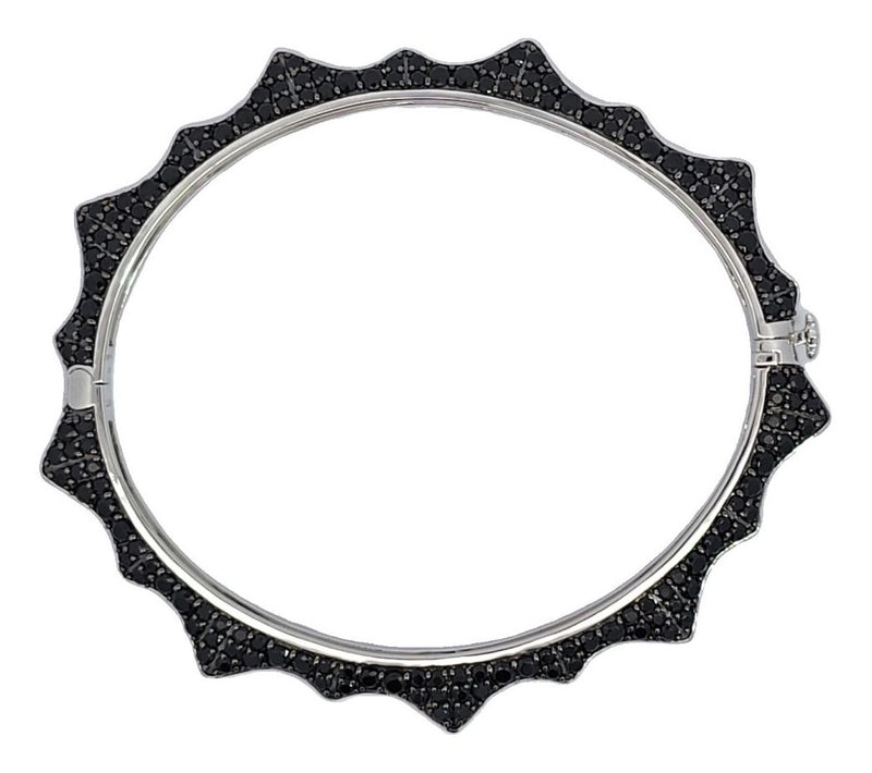 Margo Manhattan Sterling Black Spinel Crown Bangle — Main view