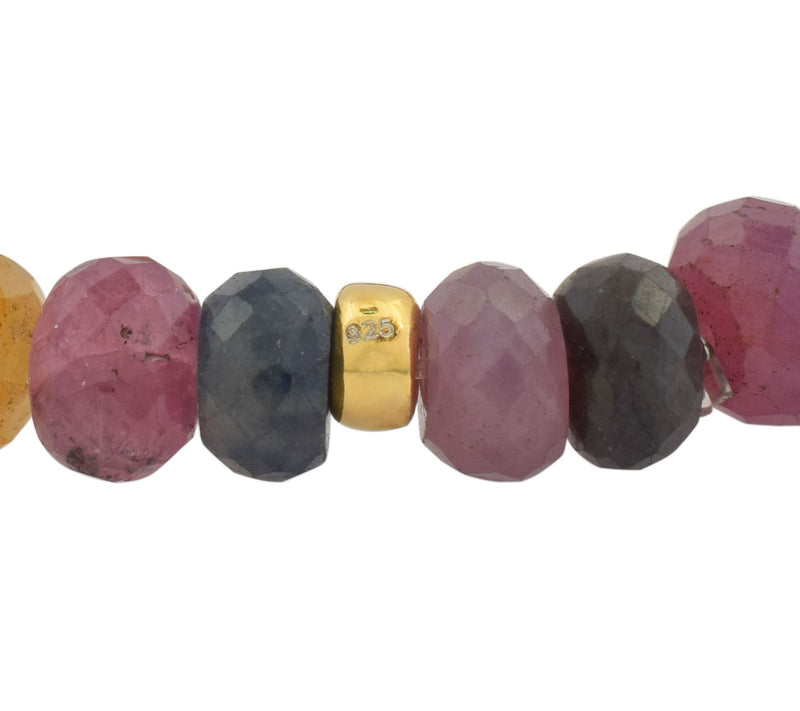 14K Gold Plated Corundum Charm Stretch Bracelet — View 4