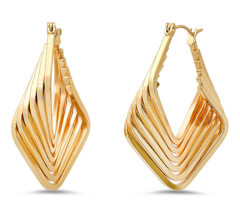 Steel By Design Geometric Hoop Earrings — View 4