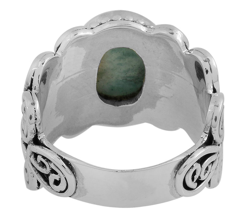 Artisan Crafted Sterling Silver Oval Larimar Ring — View 8