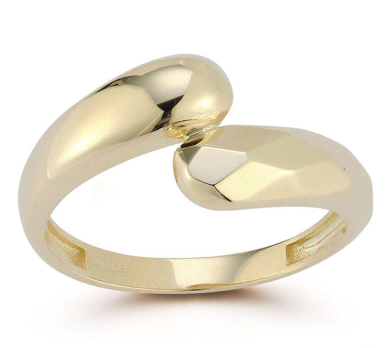 Luminosa Gold Geometric Polished Bypass Ring, 14K — View 3