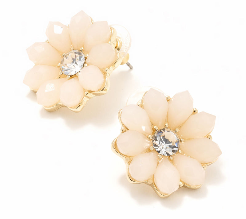 Joan Rivers Flower Button Post Earrings — View 9
