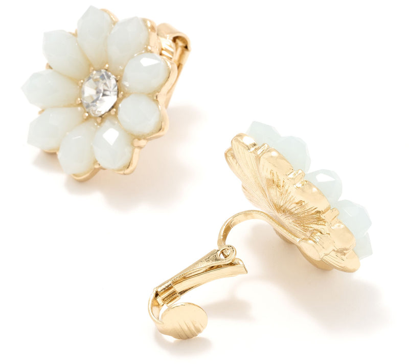 Joan Rivers Flower Button Clip-On Earring — View 2