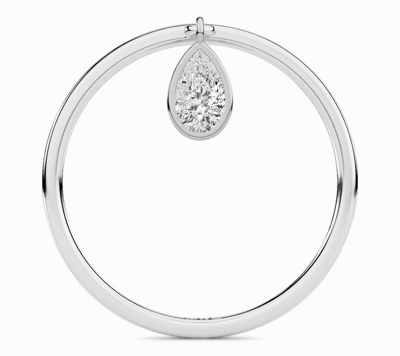 Vida Lab Diamonds Pear Cut Charm Ring, 14K White Gold — Main view