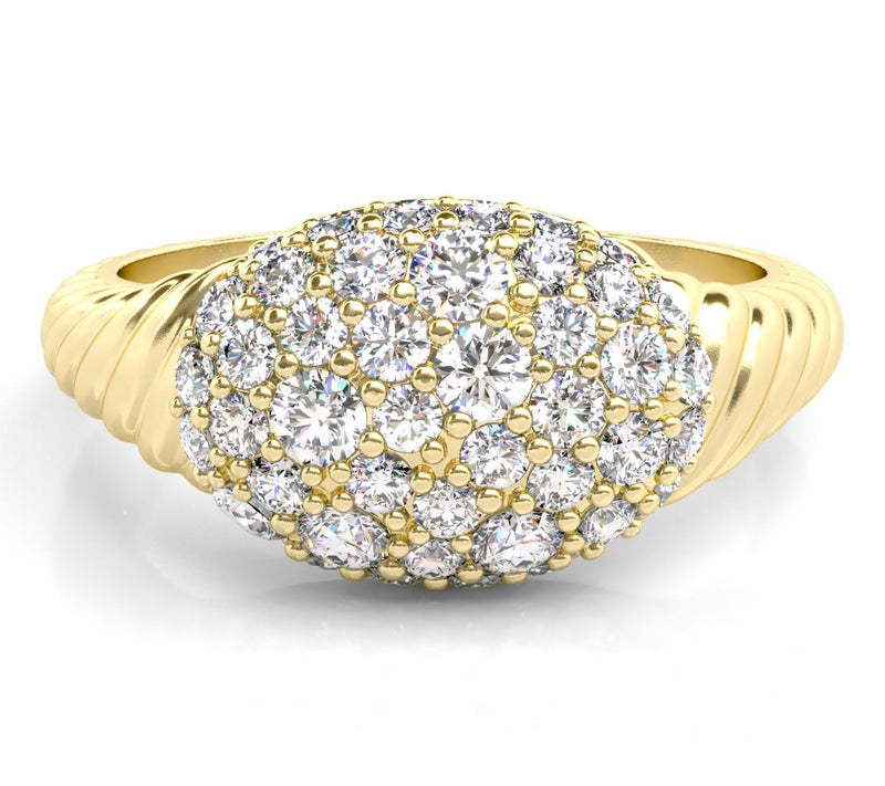 Diamonique Pave Cluster Signet Ring, Sterling Silver — View 8