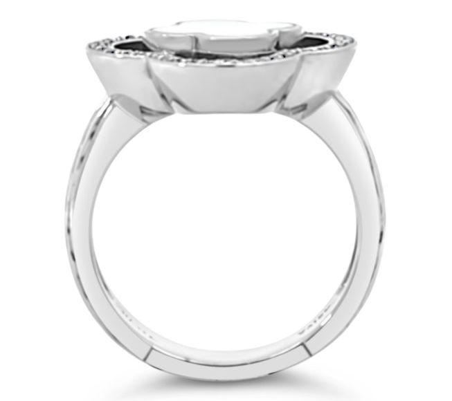 Ariva Sterling Clover Gemstone & Diamonique Bristol Ring — View 3