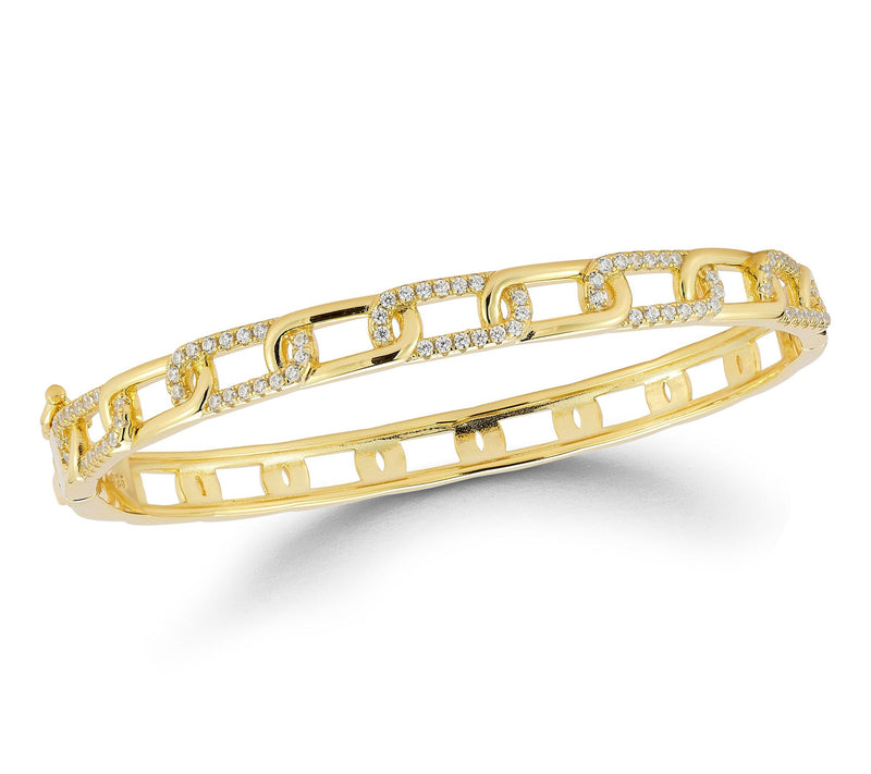 Sterlina Silver Pave Chain Link Bangle, Sterling — View 8