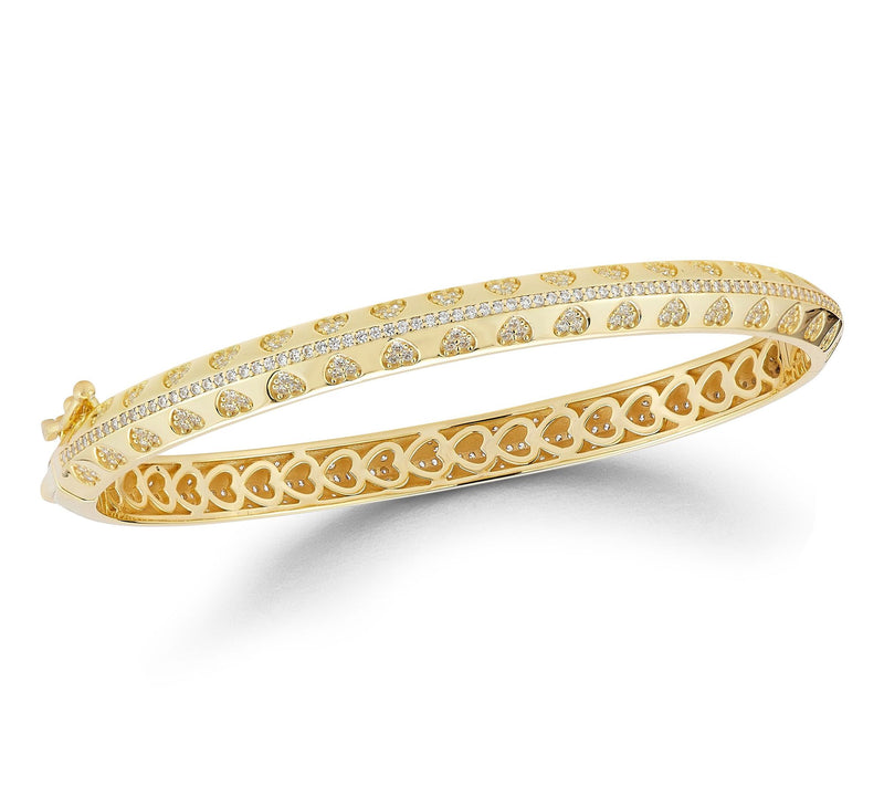 Sterlina Silver Pave Heart Bangle, Sterling — Main view