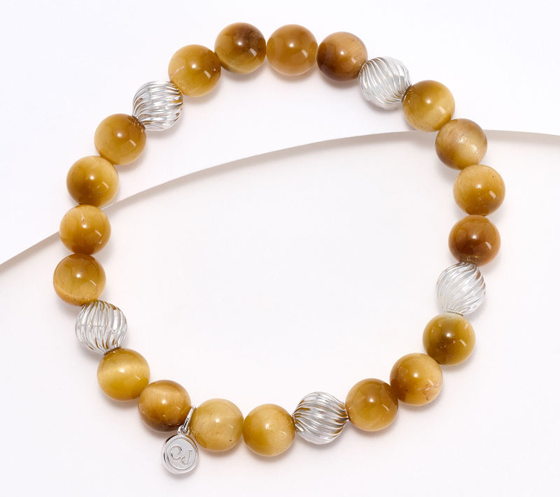 Christian James by Scott Grimes Sterling Silver Gemstone Bead Ripple Bracelet — View 10