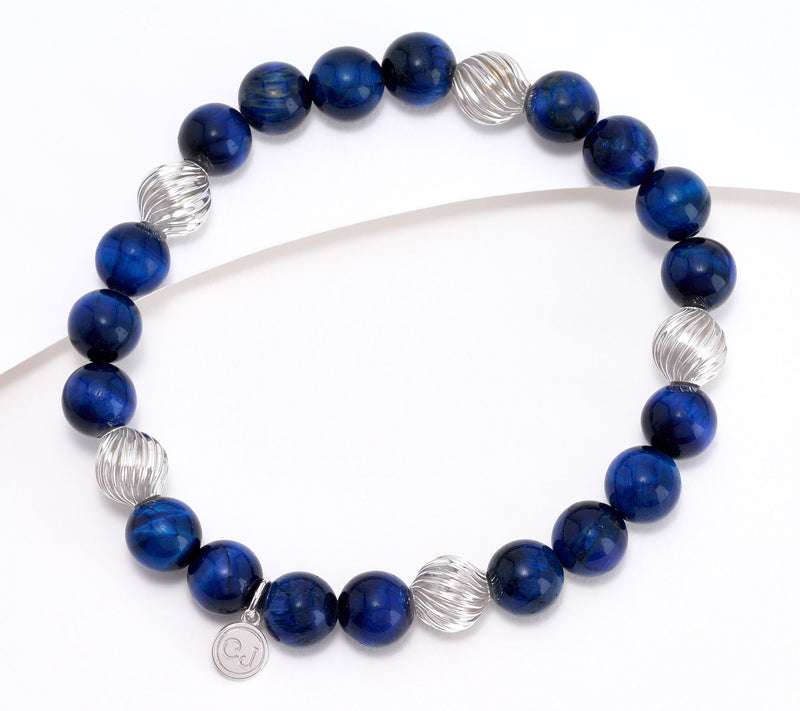 Christian James by Scott Grimes Sterling Silver Gemstone Bead Ripple Bracelet — View 12