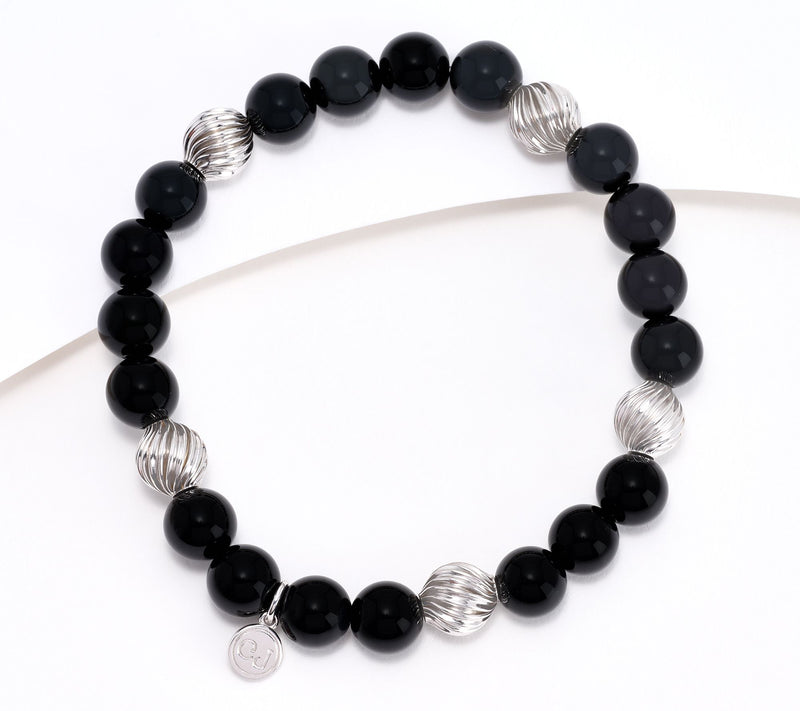 Christian James by Scott Grimes Sterling Silver Gemstone Bead Ripple Bracelet — View 14