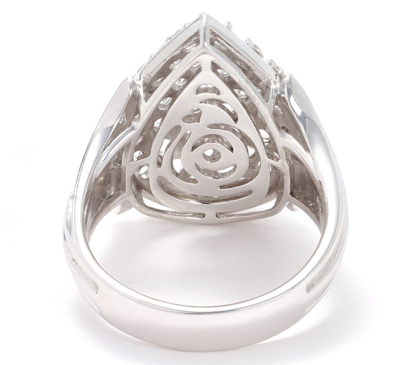 Christian James by Scott Grimes Sterling Silver White Sapphire Ripple Ring — View 3