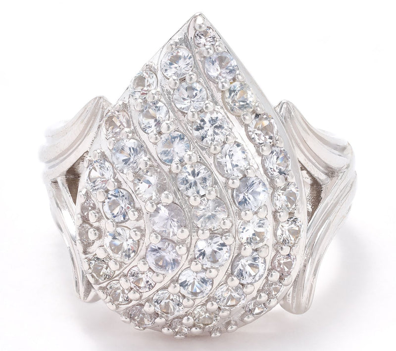 Christian James by Scott Grimes Sterling Silver White Sapphire Ripple Ring — Main view