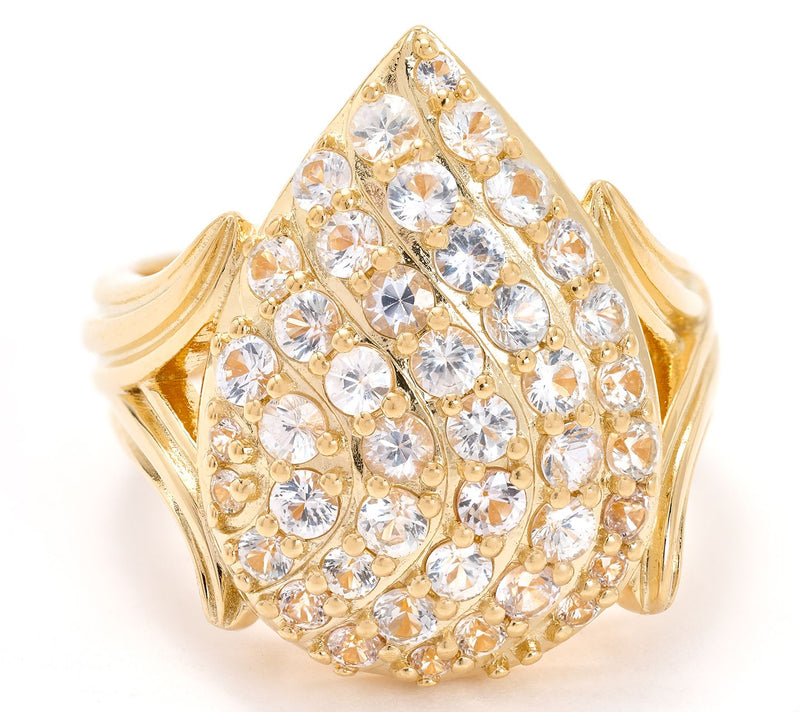 Christian James by Scott Grimes 14K Gold Clad White Sapphire Ripple Ring — Main view