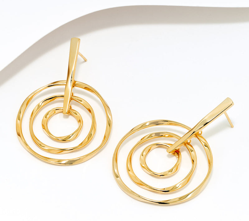 Christian James by Scott Grimes 14K Clad Ripple Multi-Circle Dangle Earrings — Main view