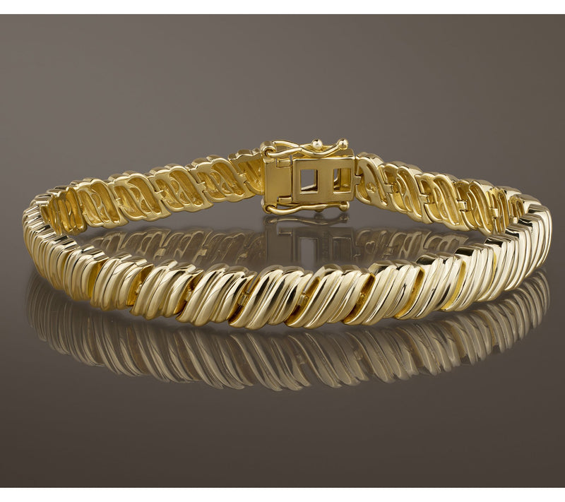 Christian James by Scott Grimes 14K Gold Clad Ripple Link Bracelet, 13.0g — View 4