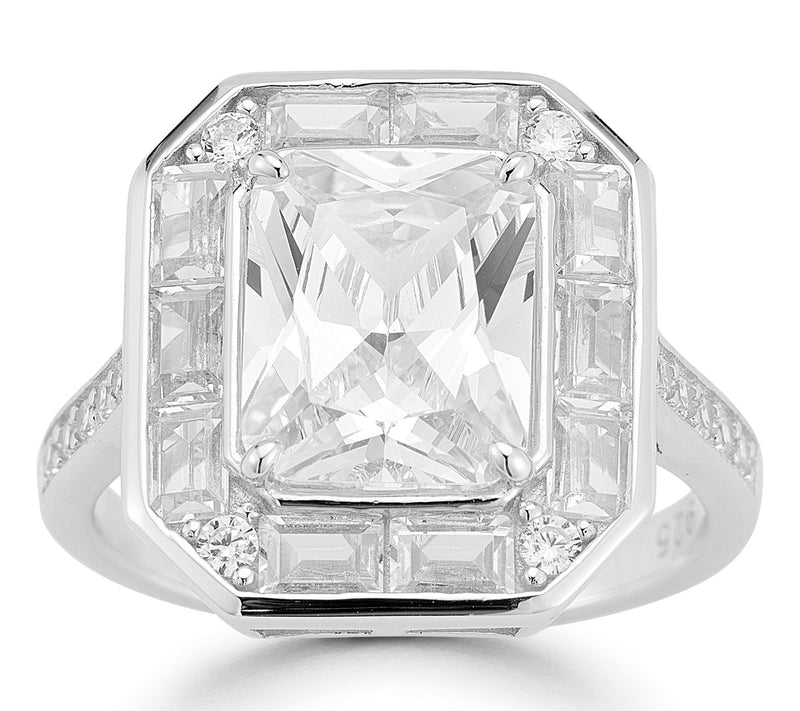Sterlina Silver Radiant Cocktail Ring, Sterling — View 8