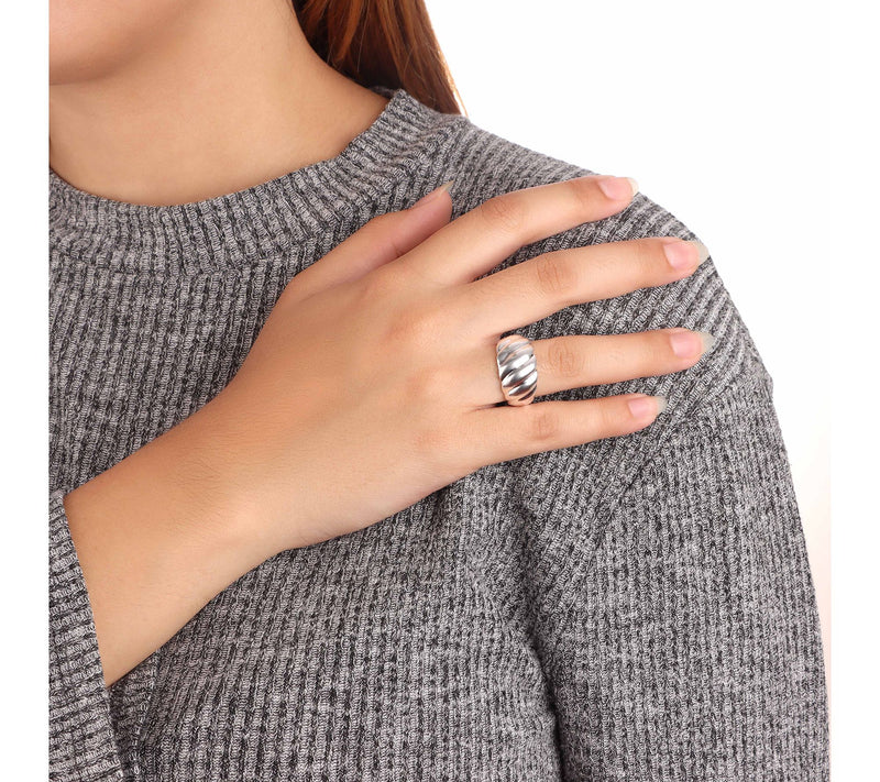 UltraFine 950 Silver Croissant Ring — View 8