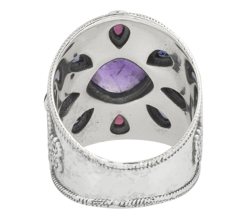 Artisan Crafted Sterling Multi-Gemstone Cigar Ring, Sterling — View 3
