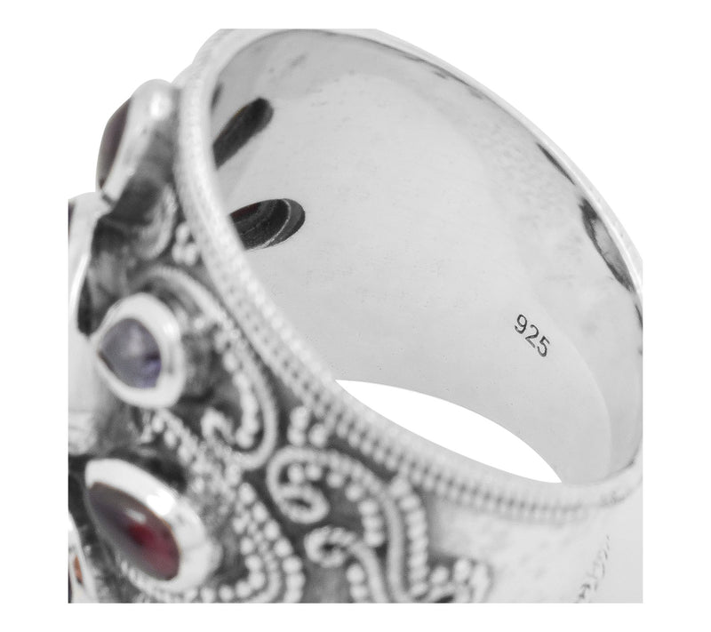 Artisan Crafted Sterling Multi-Gemstone Cigar Ring, Sterling — View 7
