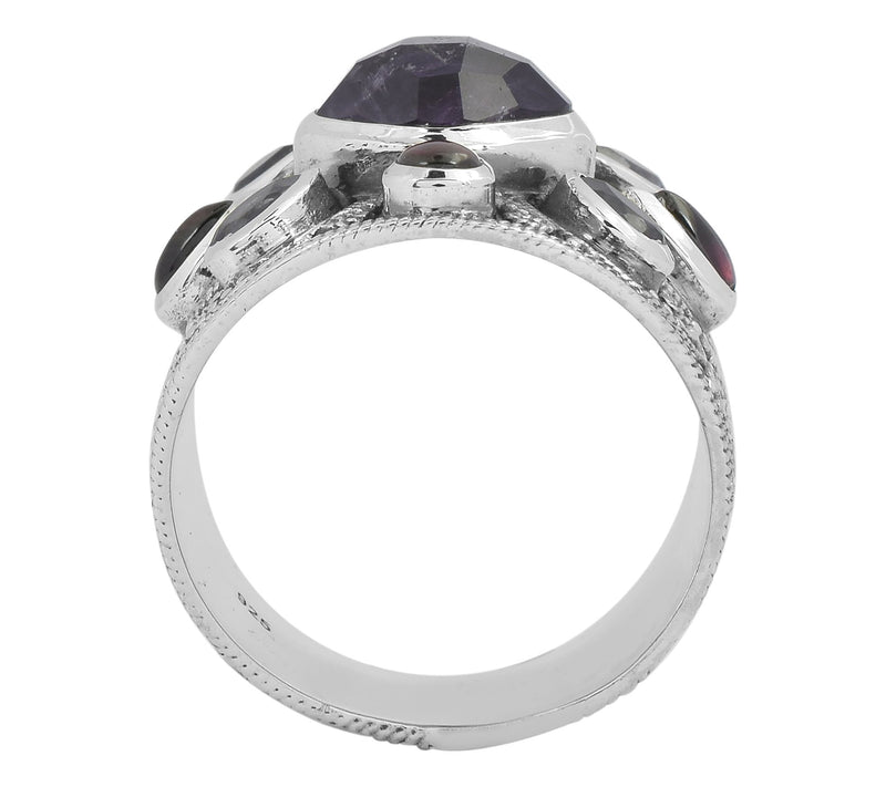 Artisan Crafted Sterling Multi-Gemstone Cigar Ring, Sterling — View 4
