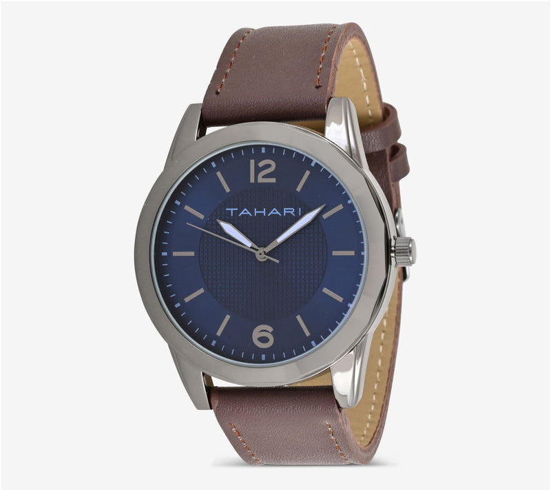 Tahari Men's Gunmetal Stainless Steel Blue DialWatch — View 2