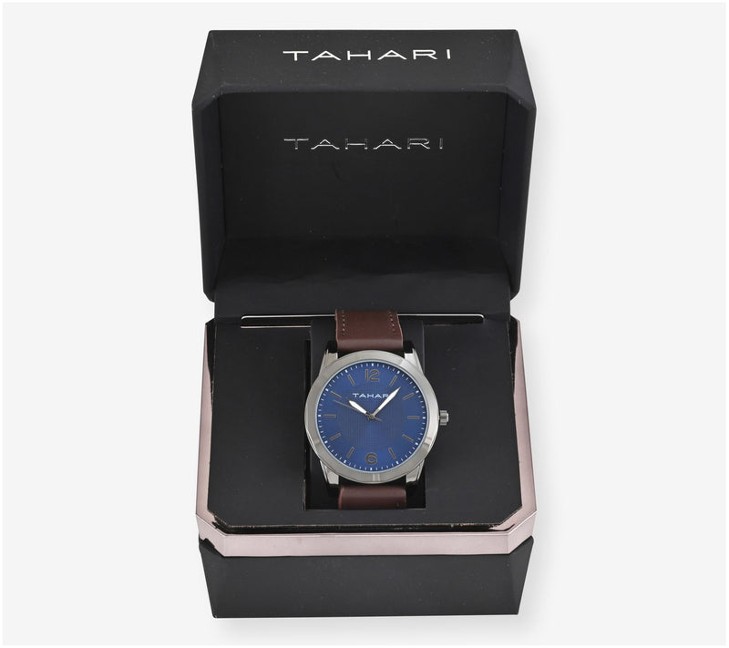 Tahari Men's Gunmetal Stainless Steel Blue DialWatch — View 5