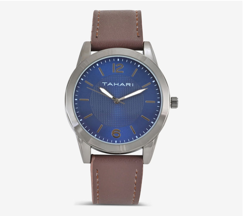 Tahari Men's Gunmetal Stainless Steel Blue DialWatch — Main view
