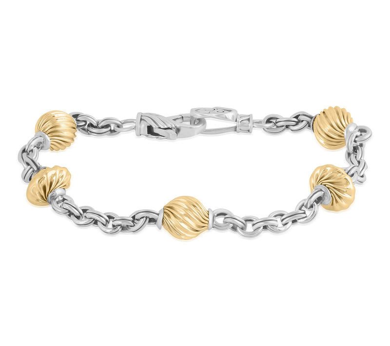 Christian James Two-Tone Sterling Alternating Bead Bracelet — Main view