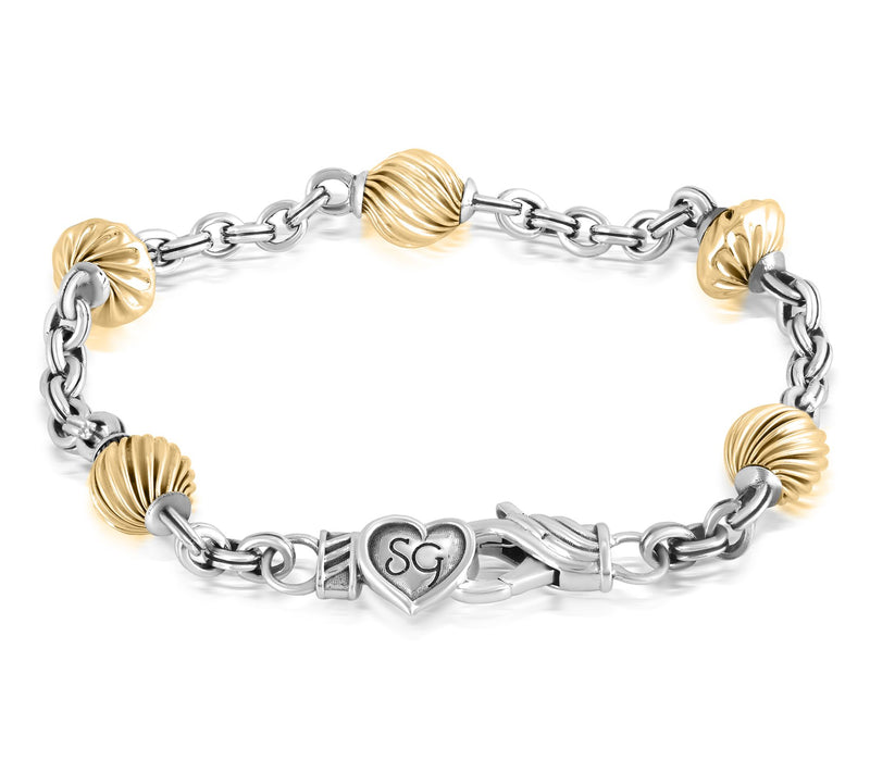 Christian James Two-Tone Sterling Alternating Bead Bracelet — View 2