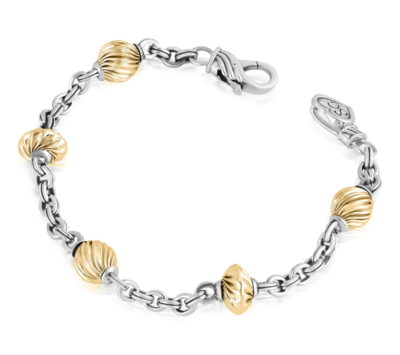 Christian James Two-Tone Sterling Alternating Bead Bracelet — View 3