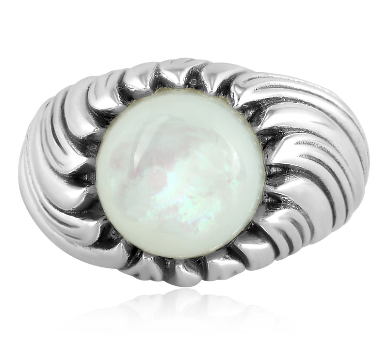 Christian James by Scott Grimes Sterling Mother of Pearl Ring — View 2
