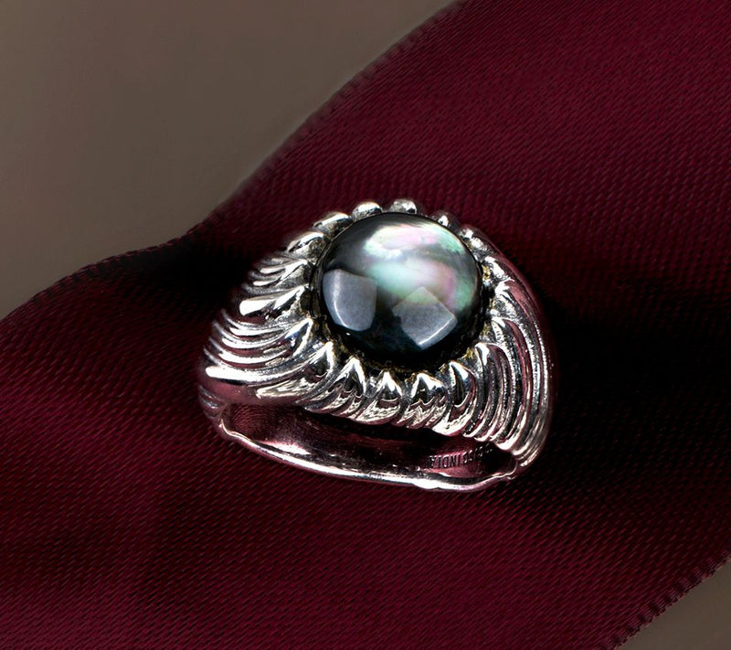 Christian James by Scott Grimes Sterling Mother of Pearl Ring — View 8