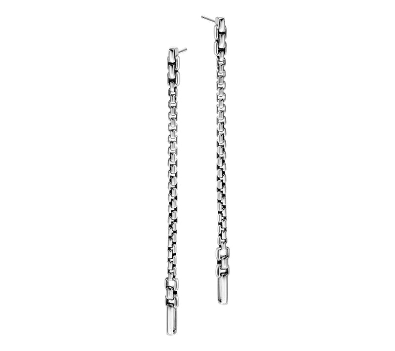 JAI Sterling Silver 3" Convertible Box Chain Earrings — View 5