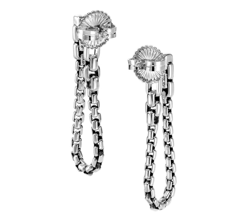 JAI Sterling Silver 3" Convertible Box Chain Earrings — View 4