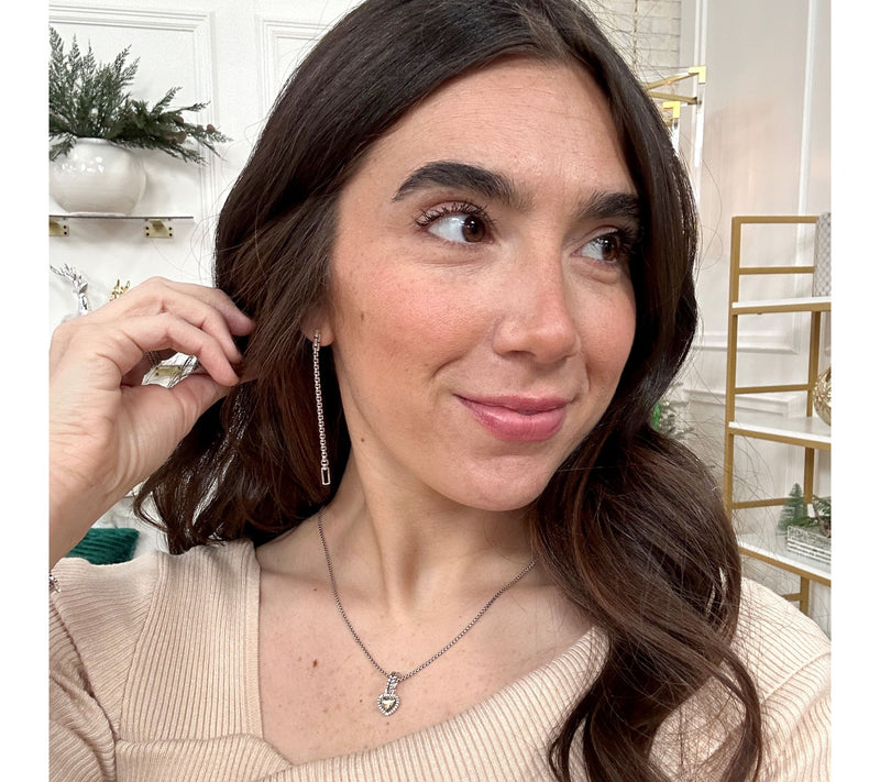 JAI Sterling Silver 3" Convertible Box Chain Earrings — View 8