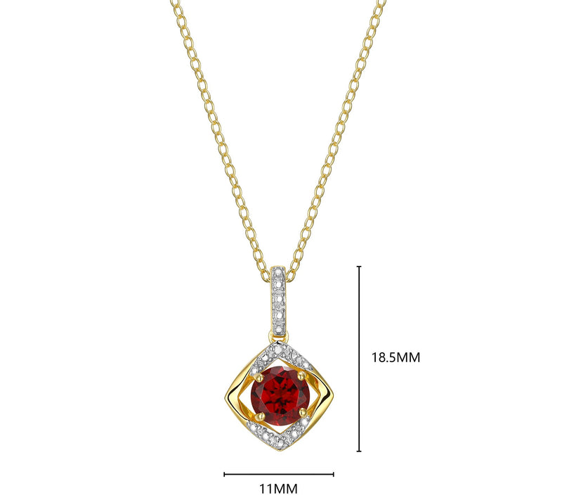 Affinity Gems Birthstone & Diamond Pendant w/ Chain, Sterling — View 17
