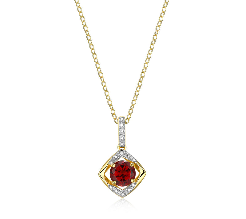 Affinity Gems Birthstone & Diamond Pendant w/ Chain, Sterling — View 18