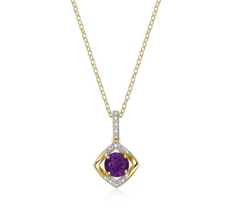 Affinity Gems Birthstone & Diamond Pendant w/ Chain, Sterling — View 19