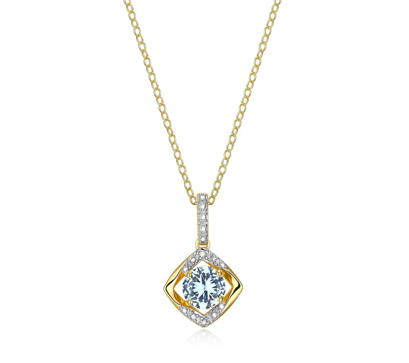 Affinity Gems Birthstone & Diamond Pendant w/ Chain, Sterling — View 20